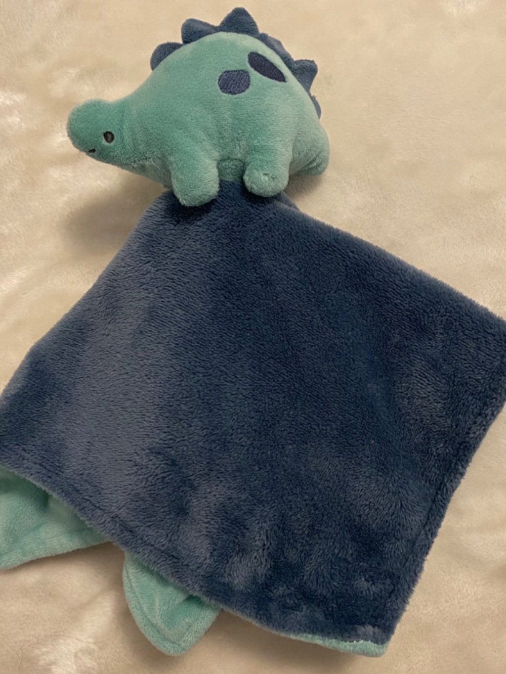 Carter's Blue Dinosaur Dino Stegosaurus Blue Plush Baby Security Blanket Lovey